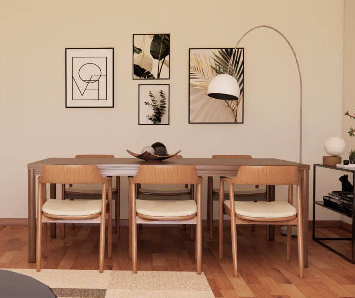 Modern living room layout styled by interior designers